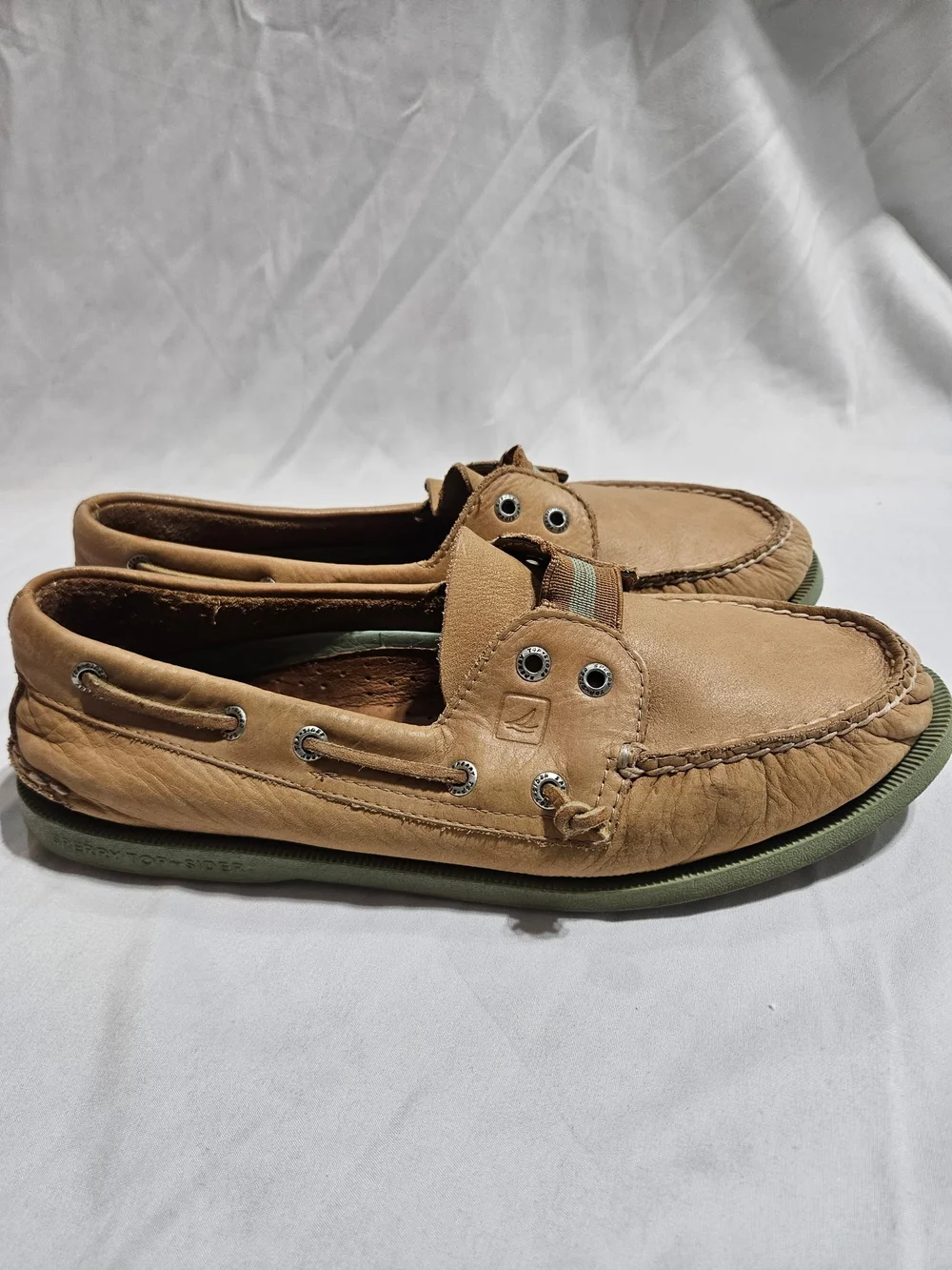 Sperry Men's Tan Leather Slip-On Boat Shoes 11